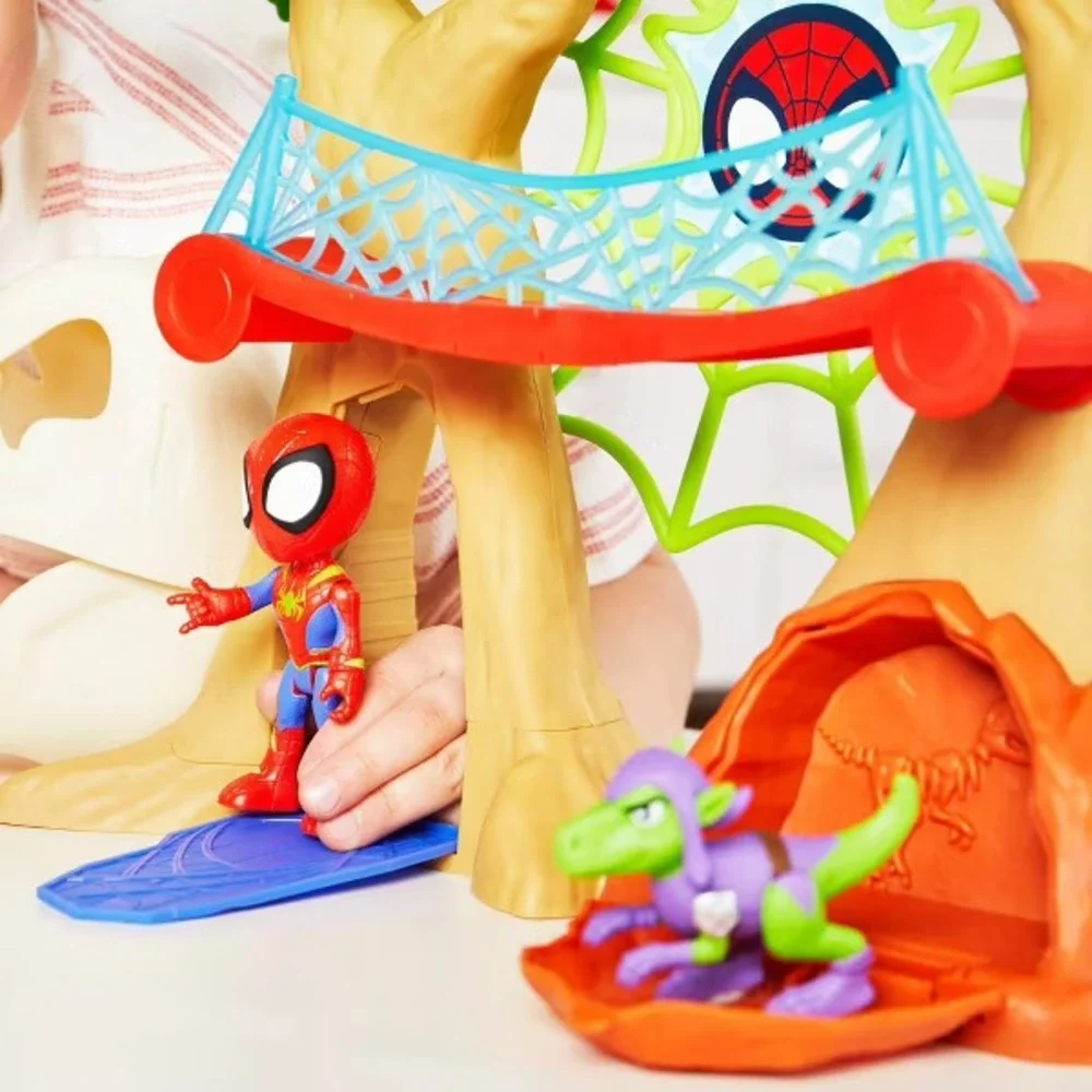 Spidey & His Amazing Friends Dino-Webs Treehouse Playset- Spidey & Goblin Raptor - Picture 6 of 11